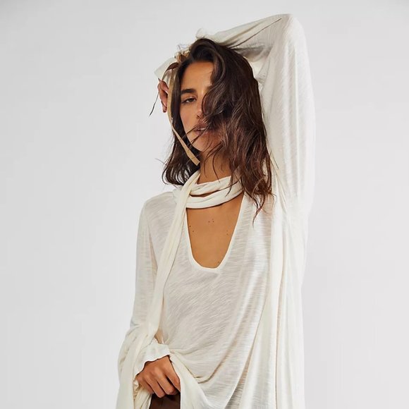 NWOT Free People Elegant White Women's "Bridgette" Tunic - Picture 6 of 10
